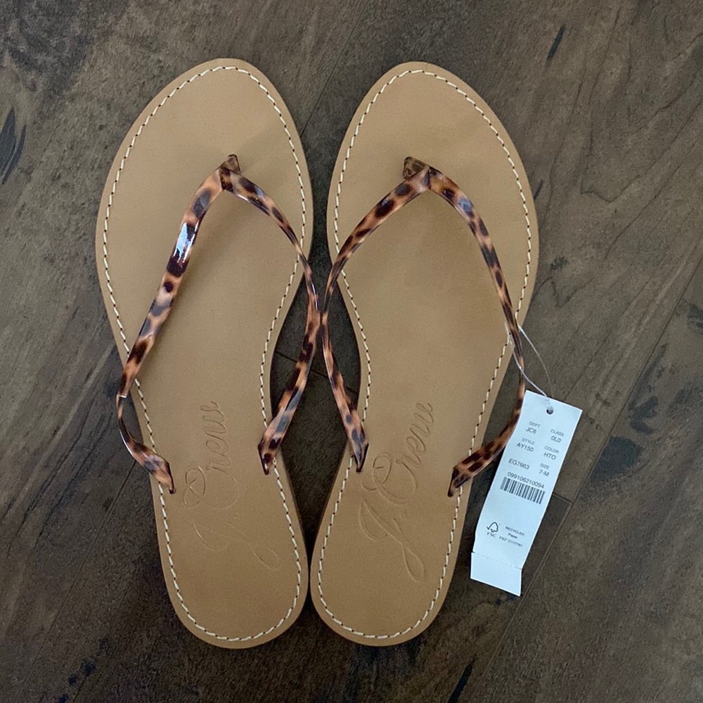 JCrew tortoiseshell flip flops
